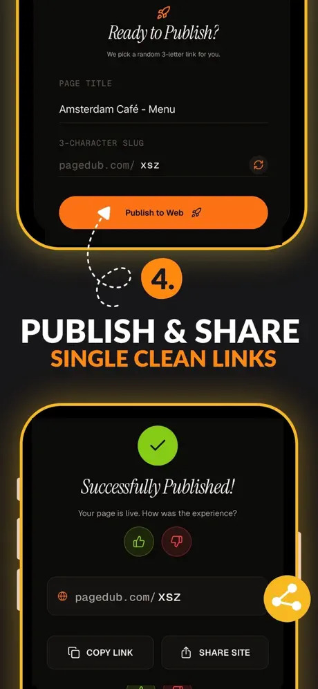 Publish and share single clean links — PageDub